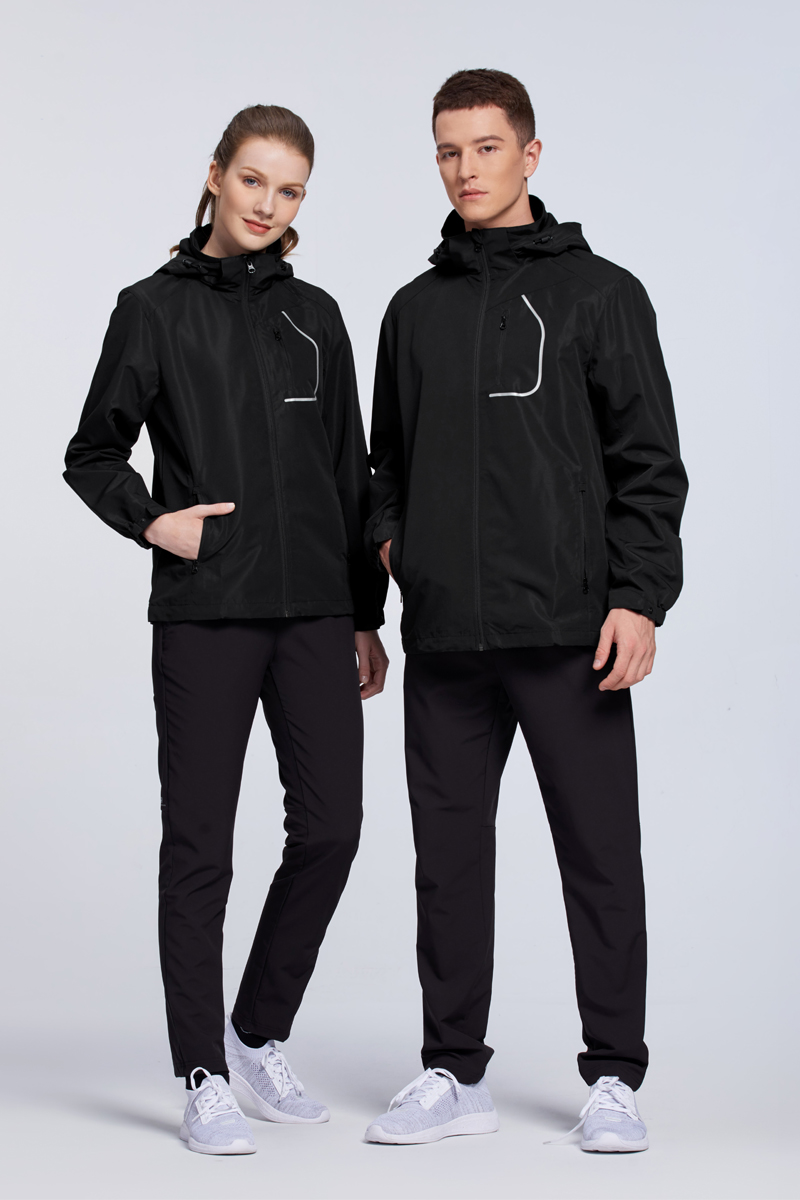 Spring Autumn Men Sports Windbreaker Sportswear Unisex With Hood Detachable Windproof Jacket