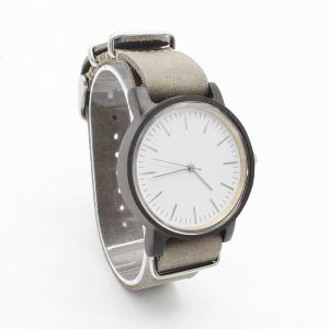 China Sandalwood Black Leather Strap Watches Mens Japan Quartz Movement wholesale