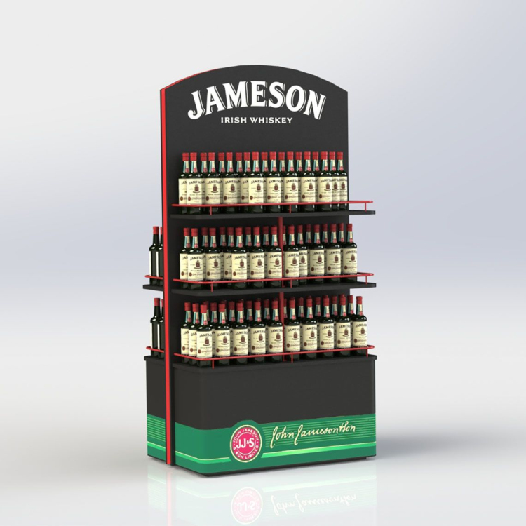 Wooden Wine Display Stand Whiskey Bottle Organizer Cocktail Display Rack For Bar