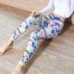 CPG Global Women's Fitness Legging Sport Running Pants Yoga Watercolor Blue