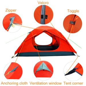 China Red Elastic Rope 3 Person 210x120cm Outdoor Camping Tent wholesale