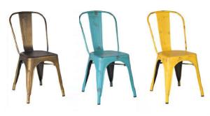 China Unique Dining Room Metal Tolix Dining Chairs Stackable Packing wholesale