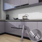 PET Kitchen Waterproof Wall Sticker Silver Grey Anti Oil Wallpaper For Kitchen