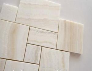 China Ivory Onyx Slab Mosaic Sink Inside White Tile Design Premium White Onyx on sale