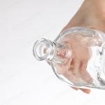 Glass Collar 500ml 700ml 750ml Round Barrique CT Spirit Glass Bottle for OEM/ODM