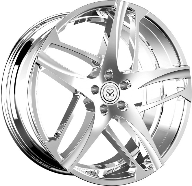 19 inch black machine face chrome 5*120 1 piece forged racing wheels rim