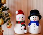 1200mA Tabletop Night Light Lamp , Silicone Snowman Led Night Light