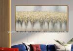 Hand Painted Gold Foil Painting Abstract Canvas Wall Art For Interior Decoration