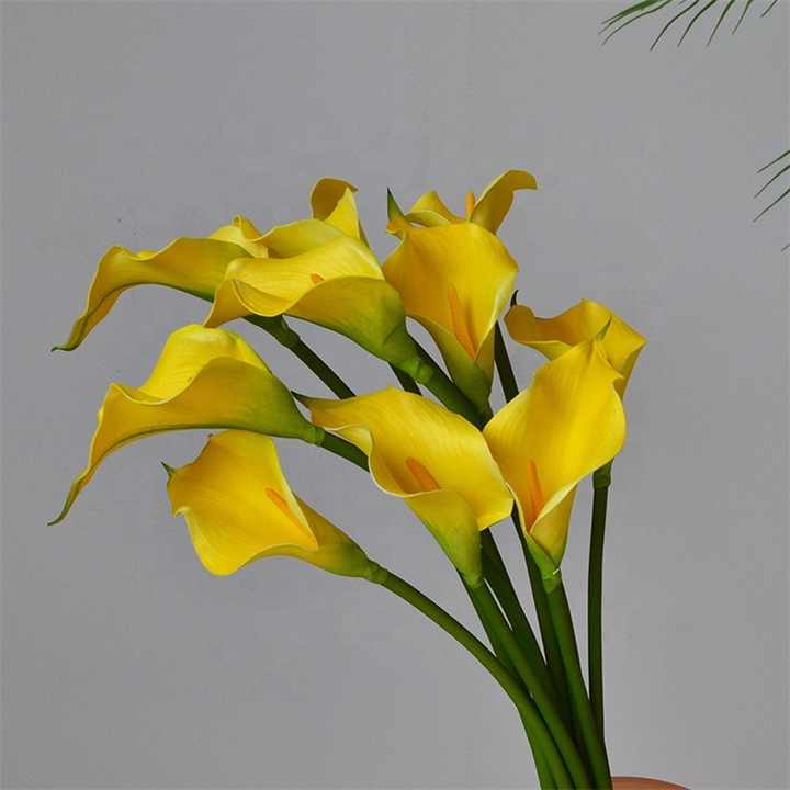 High Quality Real Touch EVA Artificial Flowers White Calla Lily for Table Center Piece Wedding Party Home Decoration