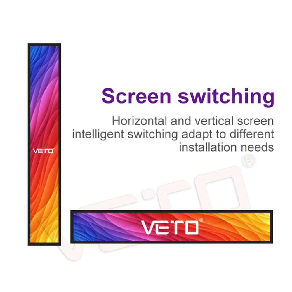 VETO Commercial Ultra Wide Stretched Bar Lcd Digital Signage Android Bar Lcd Panel Advertising Monitor Display