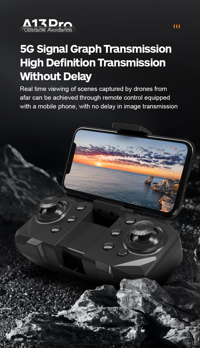 A13 Mini Drone 4k Dual Camera Obstacle Avoidance Optical Flow Foldable Wifi Brushless Motor Dron Quadcopter Toy Foldable