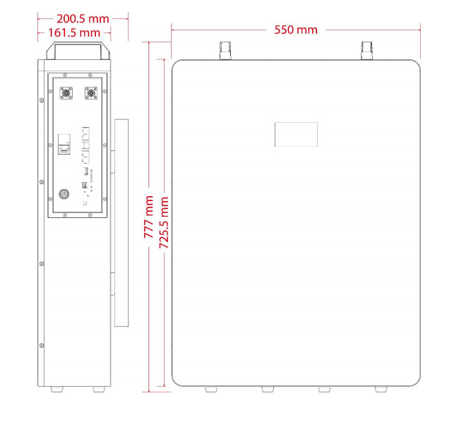 10kwh 51.2V Wall-Mounted Battery 200Ah Solar Storage Lithium Battery Nominal Capacity 20A Standrad Charge Current
