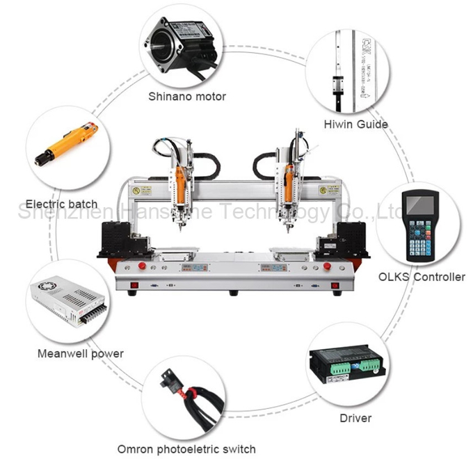 Auto Screw Fastening Machine Double Screw Feeder 6 Axis Suction Type 0.02mm Accuracy 0