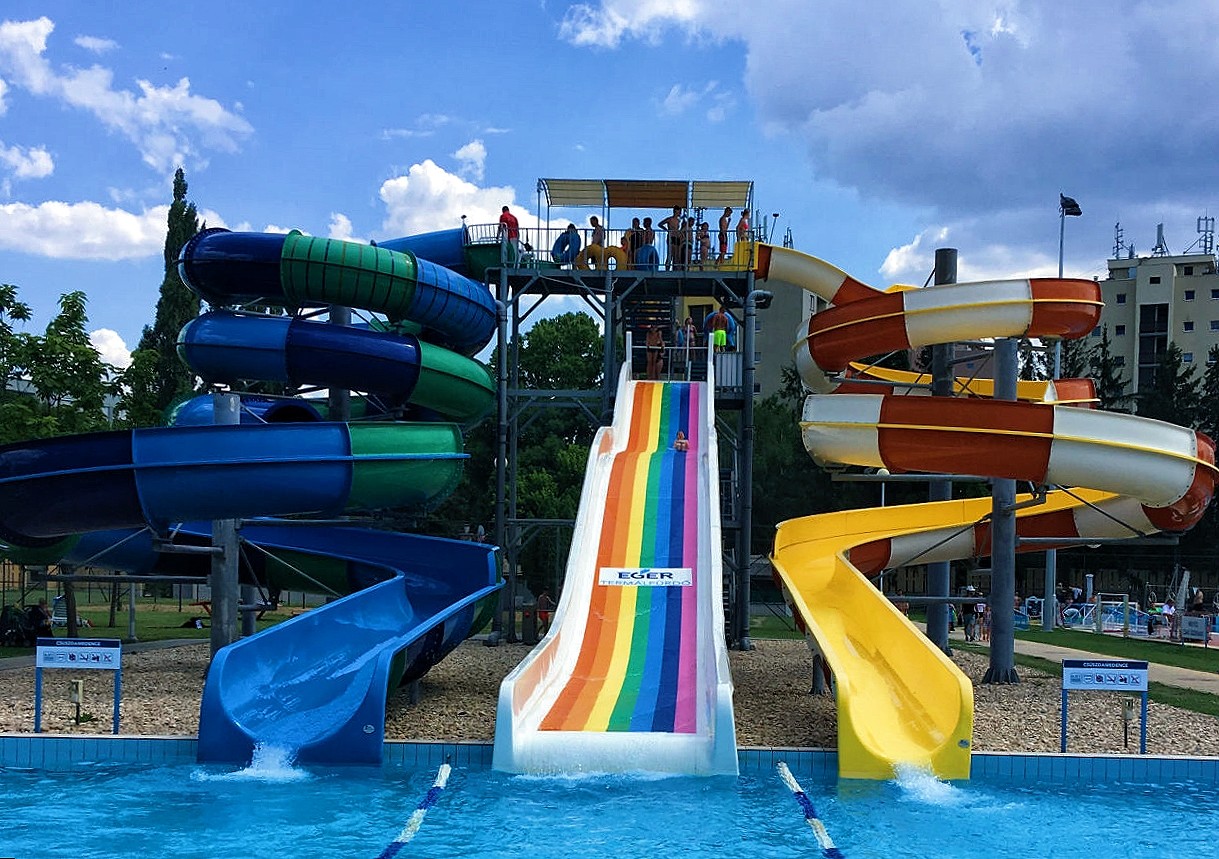 Outdoor Water House Swimming Pool Amusement Rides Sport Fiberglass Slide For Kids