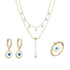 China Enamel 18K Gold Jewelry Set wholesale