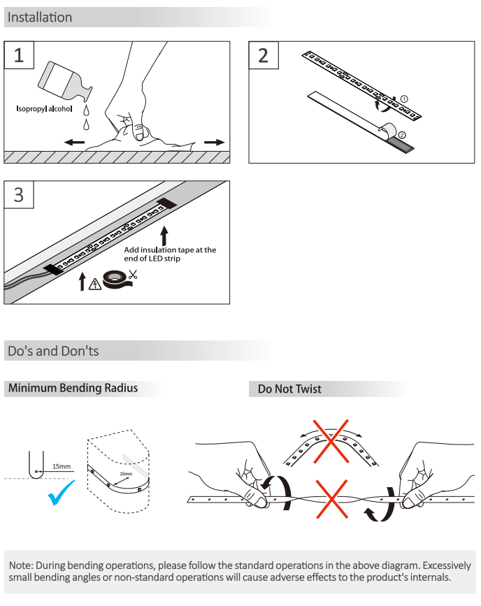 CCT White SPI Module IP20 2835 LED Strip 2700K 3000K 4000K 6500K 170° COB SPI 24V