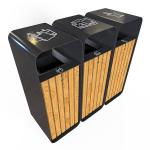 Customized Factory Outlet Outdoor Recycling Bin Garden Park 3 Compartments