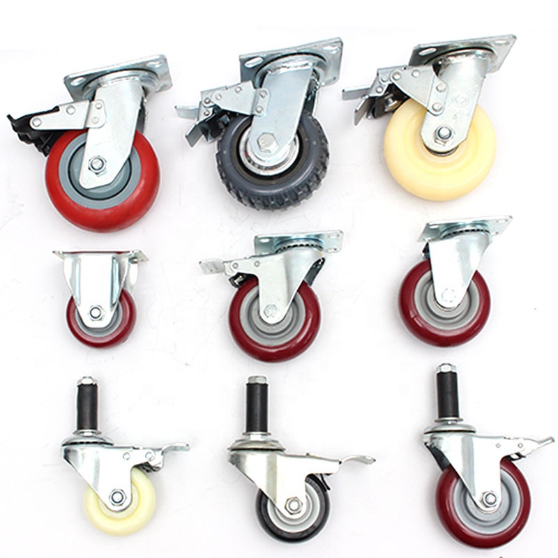 6 Inch Heavy Duty Swivel Industrial Caster Wheels Plate Silent Pu