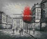 Paris Painting Black And White , Impression Palette Knife Landscape Painting