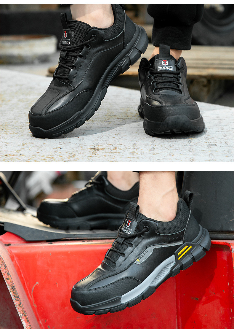 Insulating 10kv Cowhide Electrician's Shoes With Kevlar And Shock Absorbing Rubber Sole
