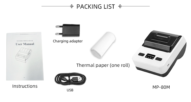 0.35KG Lightweight MP-80M Android Handheld Pos 80MM Portable Receipt Thermal Printer