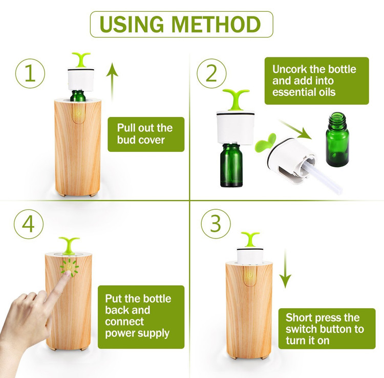 Light Wood Grain Portable USB Scent Nebulizer