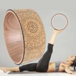 Fitness Yoga Roller Wheel , Cork Yoga Wheel TPE Yoga Circles Gym Workout Back
