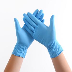 China blue Nitrile Medical Examination Gloves / Nitrile Exam Gloves Powder Free wholesale
