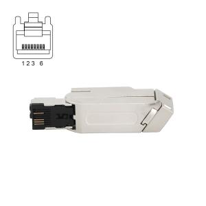 China Fast Connect RJ45 Connector Plug 145 Metal Housing 4Pin 100MBit/S wholesale