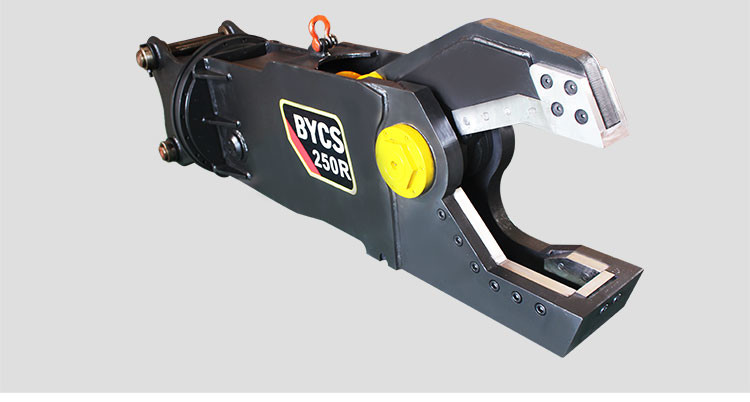 BEIYI BYCS 200RT/250TR rotary type hydraulic scrap shear for Excavator mobile steel Demolition cutter