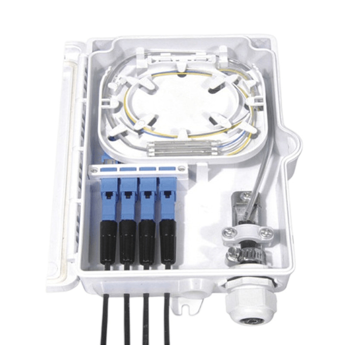 4Port Fiber Optic Terminal Box SC UPC SX SM White IP66 For Telecommunication