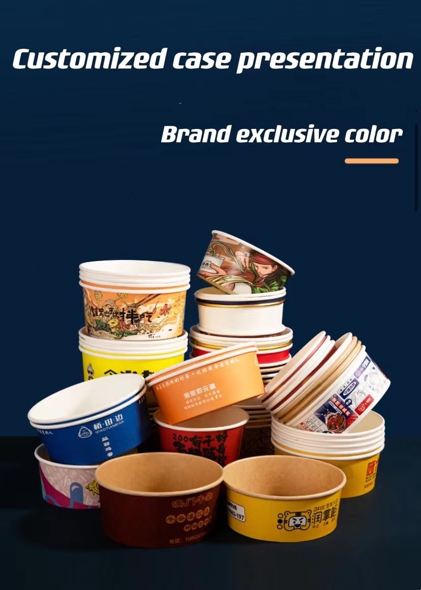 Eco Friendly Food Container Paper Box Hamburger Sushi Noodle Takeaway Containers