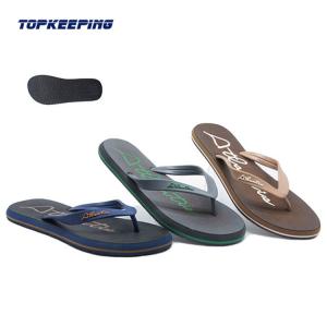 China Fashion Men Soft Rubber Slippers Compound Rubber EVA Sole Flip Flop Blank Grey Brown wholesale