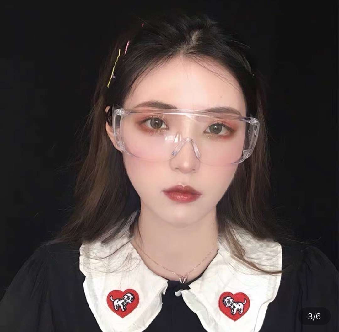 Virus protective transparent glass medical anti saliva visor goggles