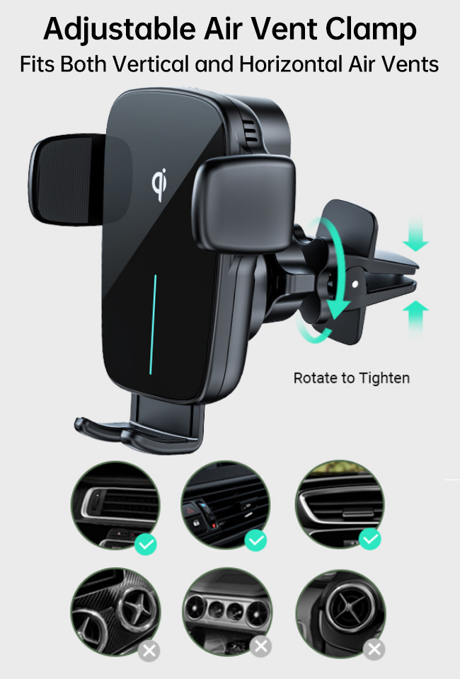 2.5D Tempered Glass Magnetic Car Mount With Automatic Recognition And Breathing Light