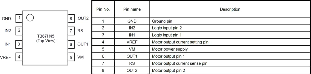 Mechanical Drawing - Toshiba TB67H45 Brushed Motor Drivers