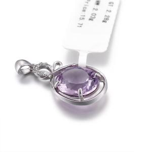 China 1.99g Pear Shaped Amethyst Pendant Unisex February Birthstone Charms wholesale