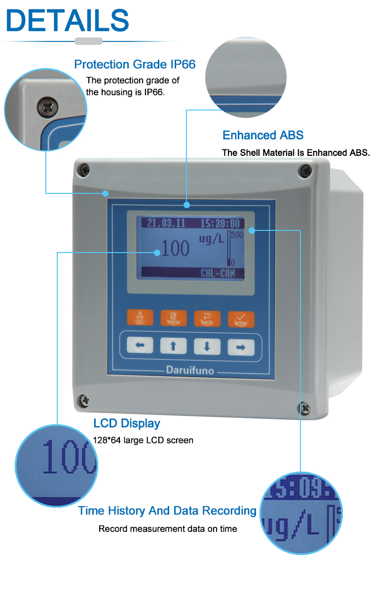 0/4-20mA Output Digital Chlorophyll Controller For Rivers And Lakes Monitoring