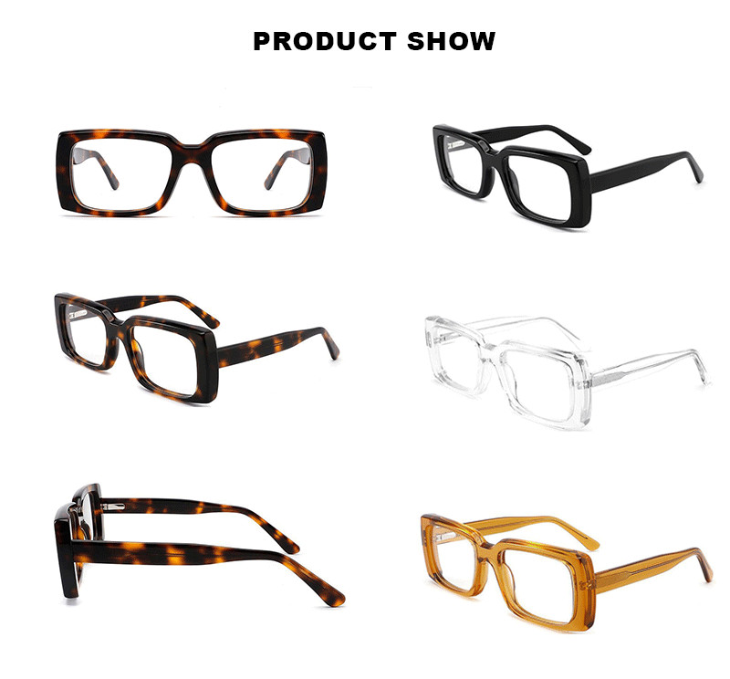 Square Small Acetate Fiber Frame Glasses Men Women Optical Resin Ac Lens