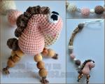 Necklace with amigurumi toy, Nursing necklace,Breastfeeding necklace, crochet