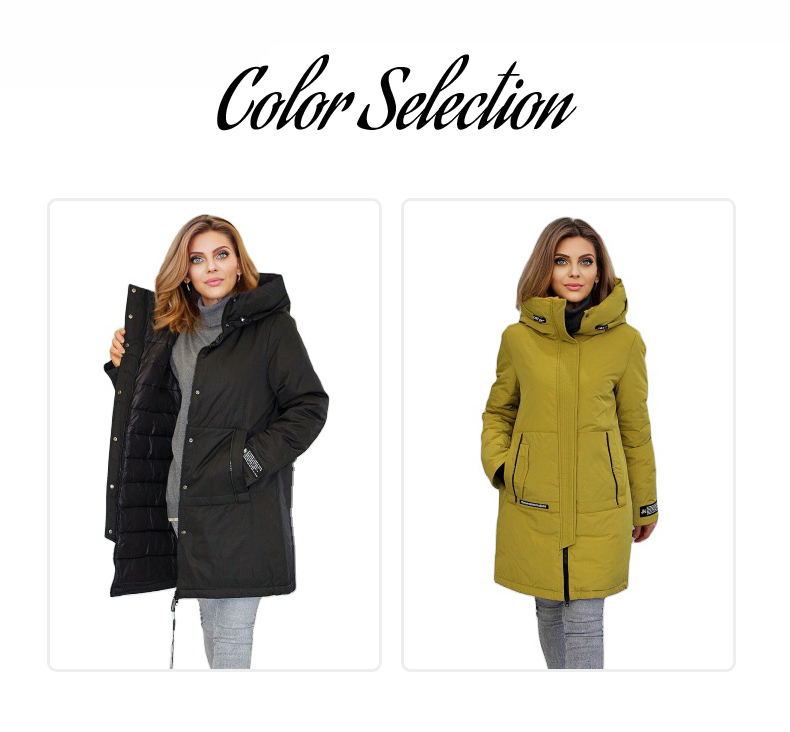 FODARLLOY Ladies Warm Hooded Cotton-padded Clothes Slim Long Down Winter Jackets Women Coats