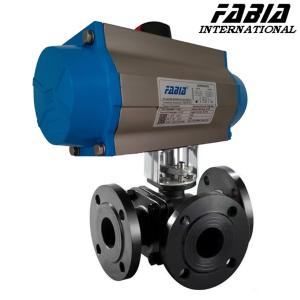 China High Temperature High Pressure Ball Valves Pneumatic Three-Way Flange wholesale