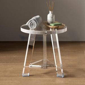China Detachable Waterproof Custom Acrylic Furniture Lucite Round Acrylic Bathroom Stool wholesale