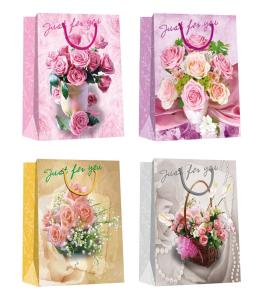 China Valentine day flower pattern designs Paper Shopping Bags wholesale