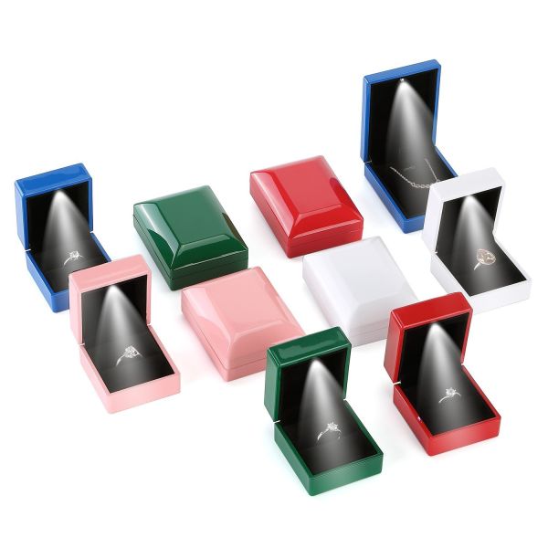 Customized LOGO LED Jewelry Box With Light, Customized Ring Box, Necklace Box, High-End Pendant Packaging Box
