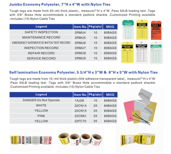 Customized Plastic Hang Safety Tags for Industrial Applications