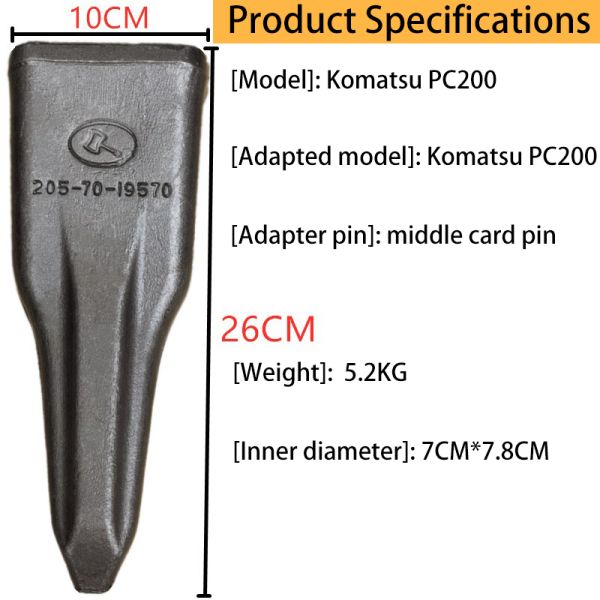 Stiff Forged Iron Excavator Bucket Teeth PC200 2057019570 Adaptor Bucket Tooth