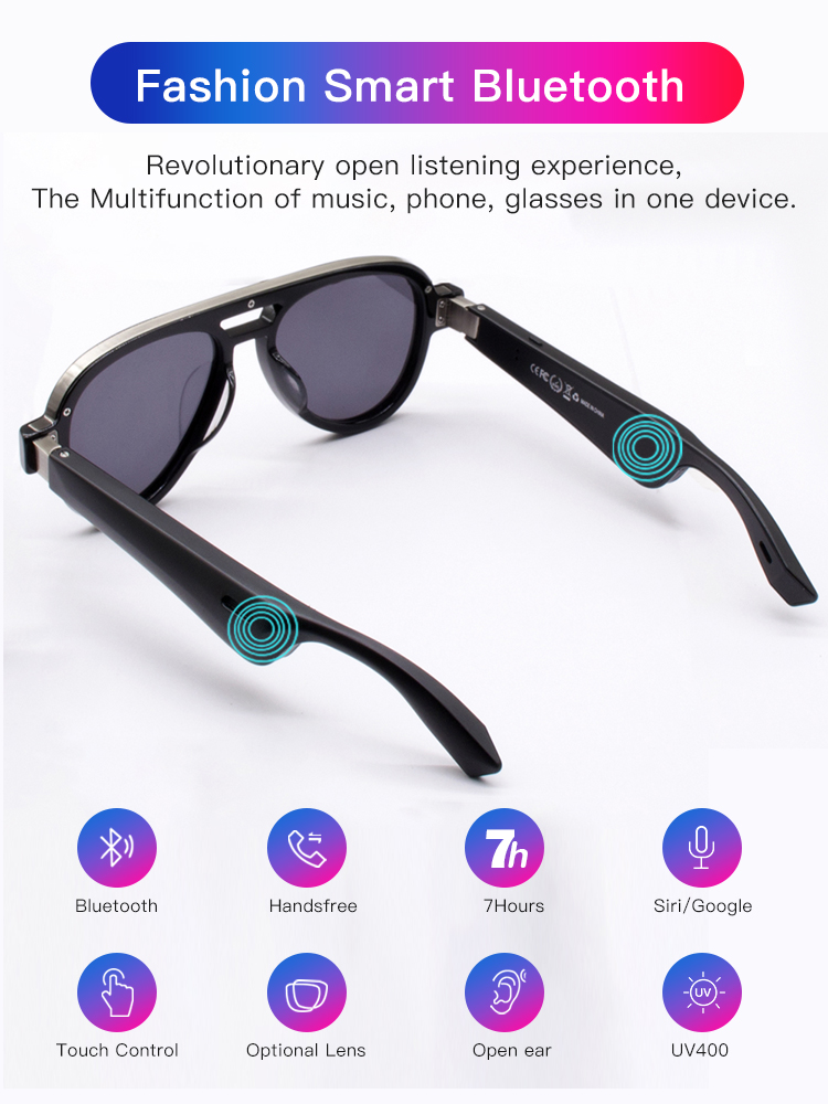 Design cheapest Dimming Switchable Remote Frame Smart Glasses BT Sunglasses New product Call and Listen to music