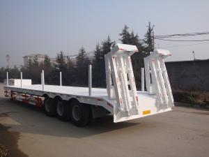 China 3 Axle 60 Ton Low Bed Semi Trailer , Heavy Duty Flatbed Trailer With Mechanical Suspension wholesale