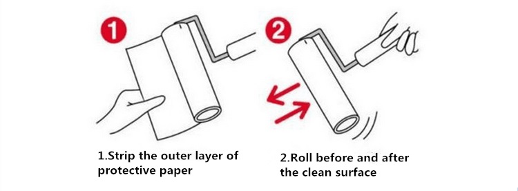 Multiple Sizes Sticky Dust Roller Lint Remover Roller Polyethylene Film Base Material 400D